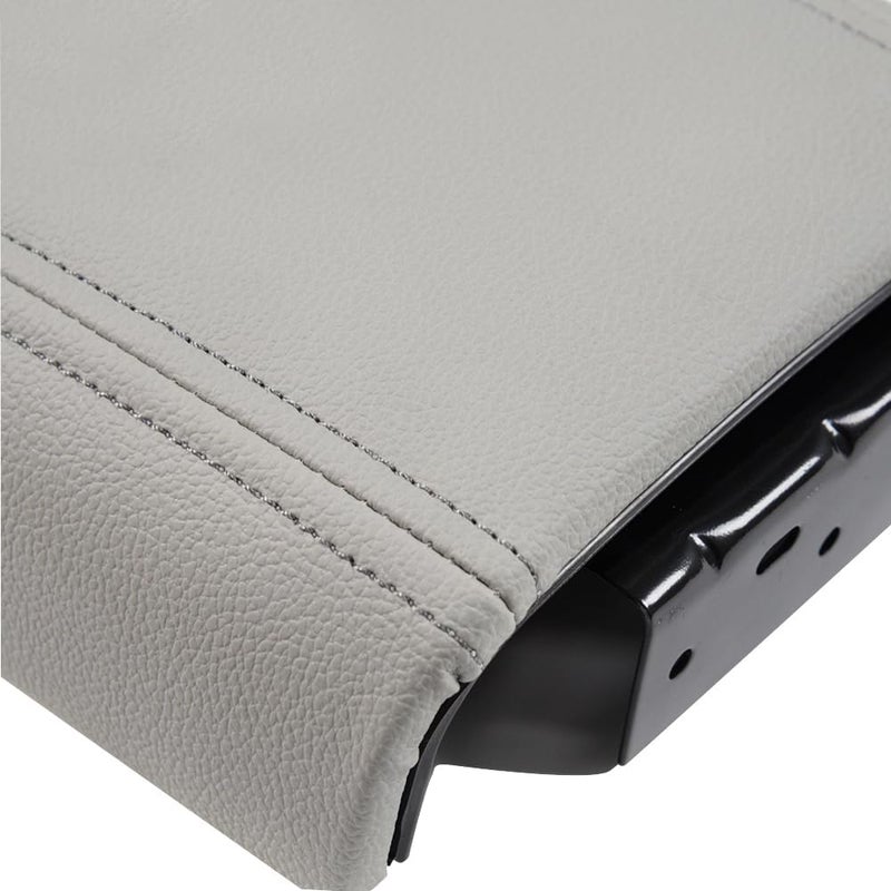 DOTCOM Leather Center Console Lid Armrest Assembly w/Latch Compatible with 2006 2007 2008 2009 Chevy Trailblazer GMC Envoy Isuzu Ascender Buick Rainier Oldsmobile Bravada Gray - Image 4